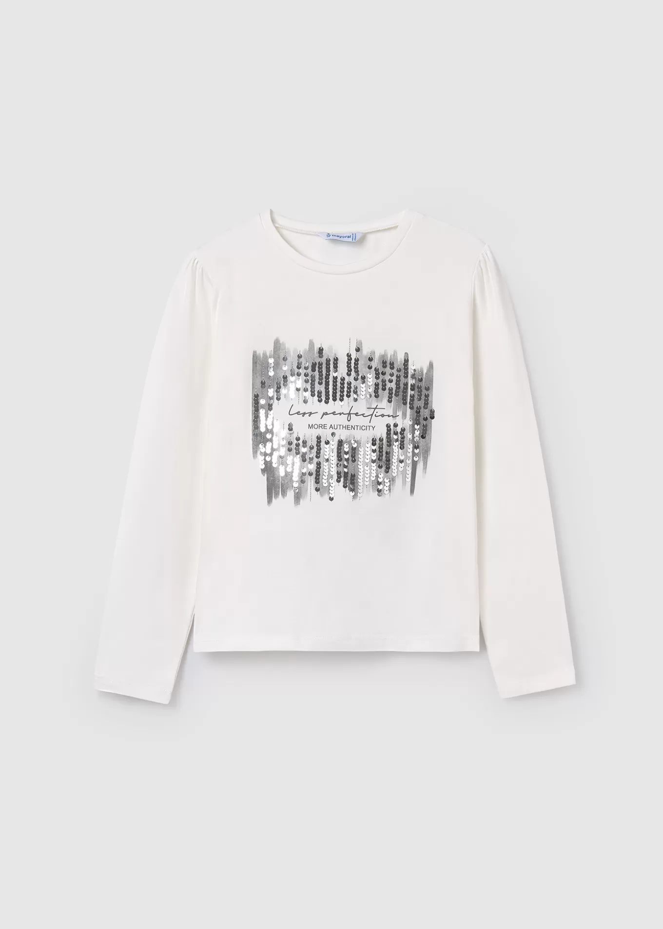 Camisetas Y Polos^Mayoral Camiseta lentejuelas chica Crudo-Plata