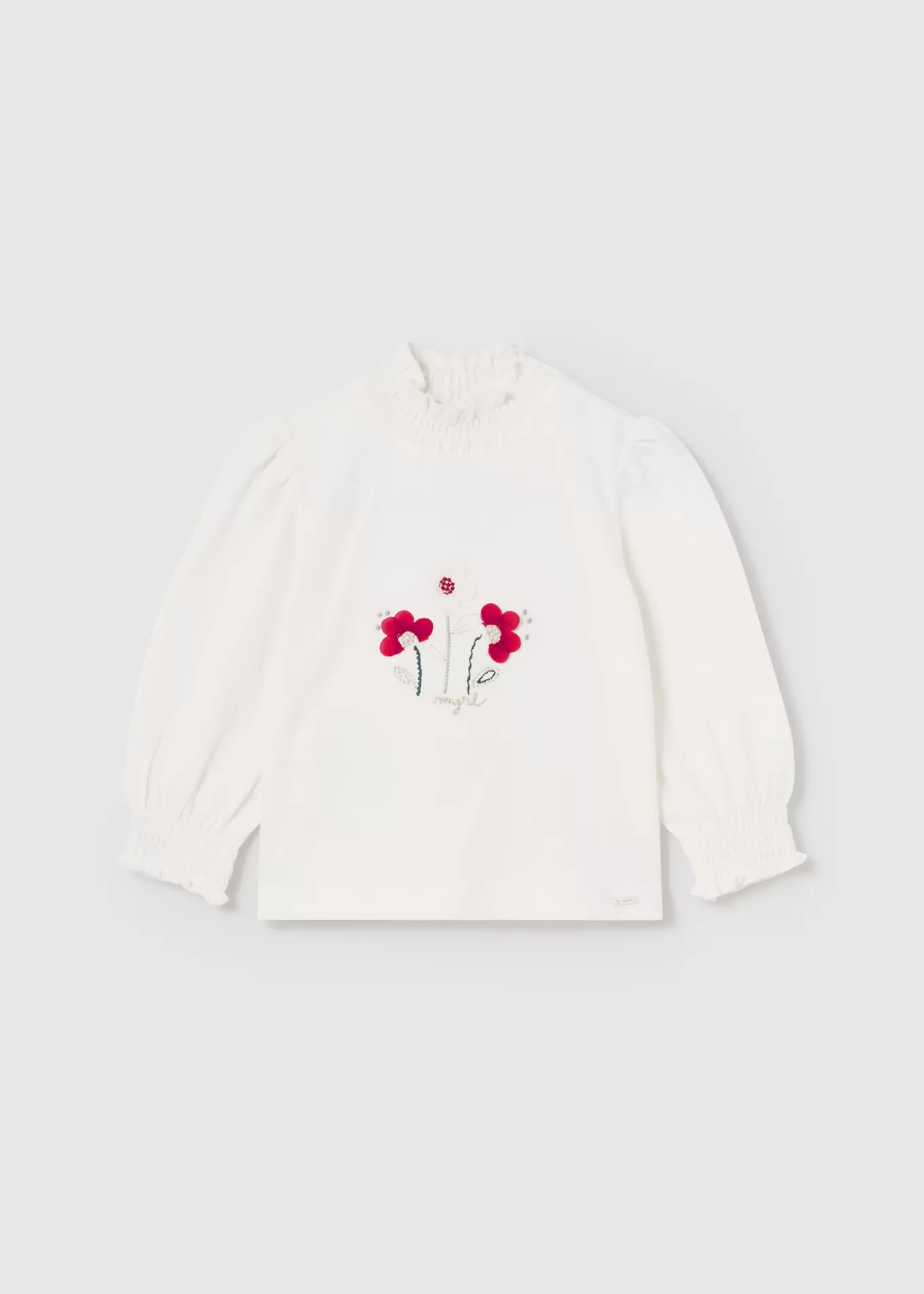 Bodies Y Camisetas^Mayoral Camiseta semicisne flores bebé Crudo-Guinda