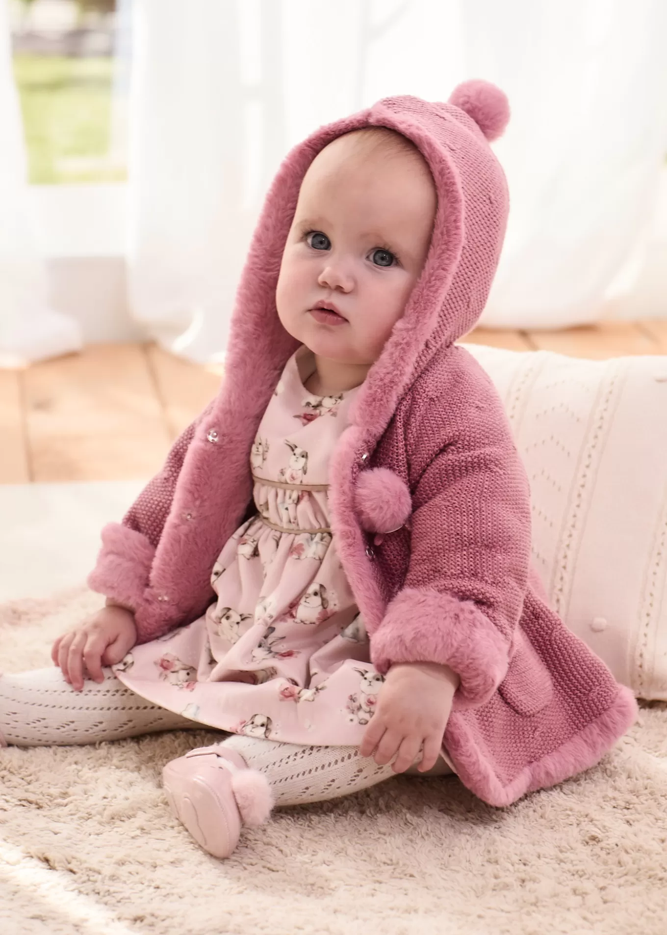 Rebecas^Mayoral Chaqueta tricot con pelo recién nacida Midrosevigoré