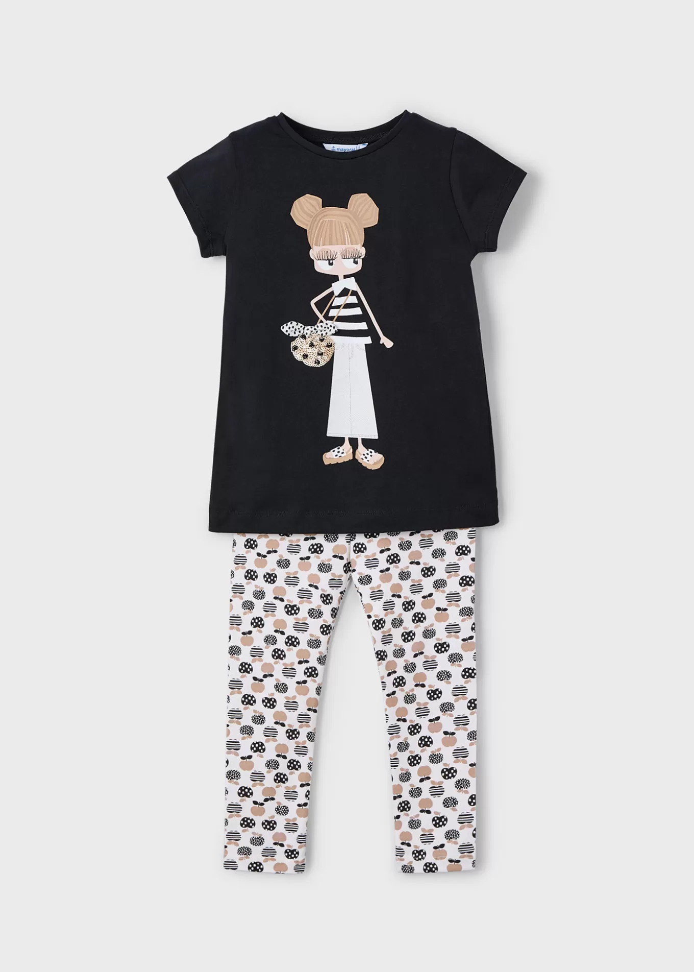 Conjuntos^Mayoral Conjunto legging tobillero y camiseta estampado niña Negro