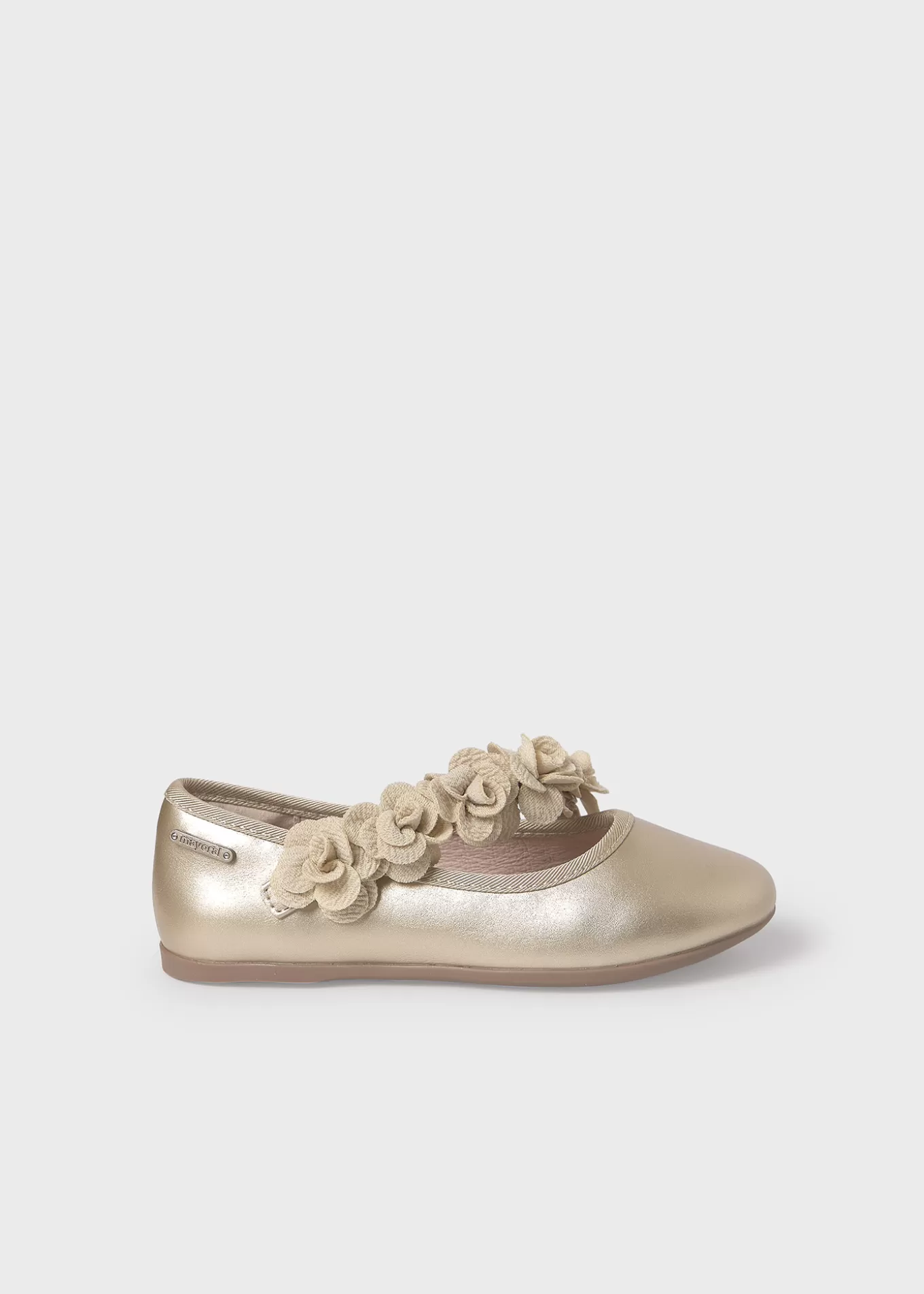 Bailarinas Y Merceditas | Bailarinas Y Merceditas^Mayoral Mercedita metalizada flores niña Oro