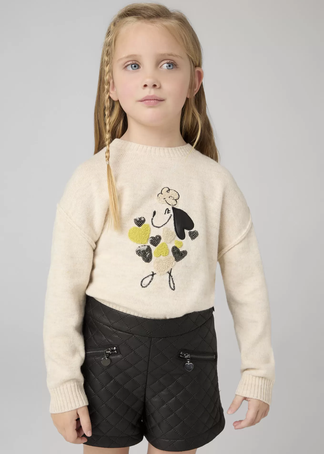 Pantalones Y Faldas^Mayoral Pantalón corto acolchado niña Negro