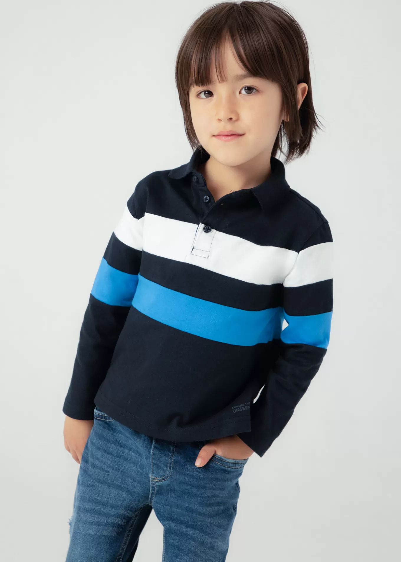 Polos^Mayoral Polo bandas niño Blueblack