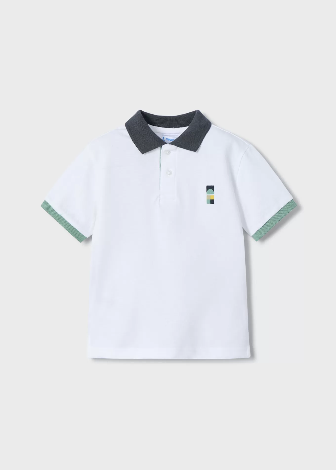 Polos^Mayoral Polo gráfica espalda niño Blanco-Laurel