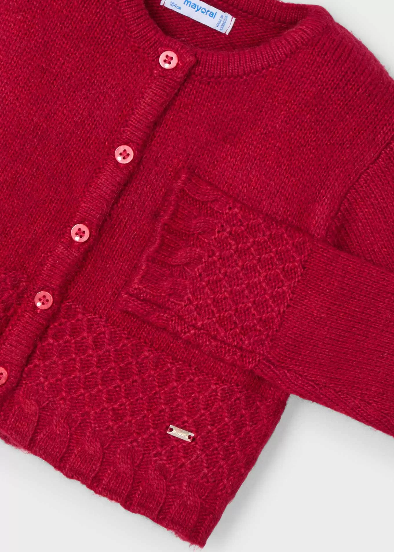 Rebecas Y Chaquetas De Punto^Mayoral Rebeca tricot estructura niña Guinda